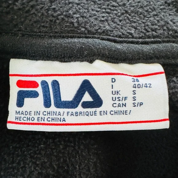 Fila Y2K Style 1/4 Zip Pullover Fleece Black Color Logo Womens Size Small - Picture 6 of 10